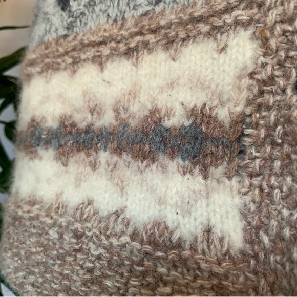 v i n t a g e :: Cozy Geometric Colorblock Granny Wool Knit Cardigan - Picture 8 of 11